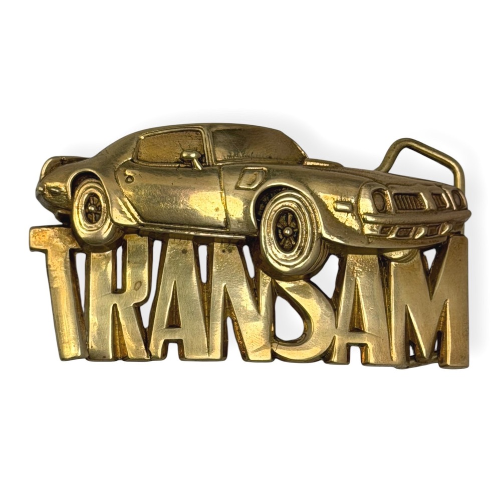 Vintage 1980 Trans Am Automotive Belt Buckle Brass Baron Buckle Co Gold/Bronze